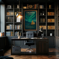 Tromso Northern Lights Poster Vintage Travel Print