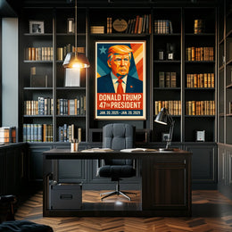 President Donald Trump Visionary Leader in Technicolor Poster