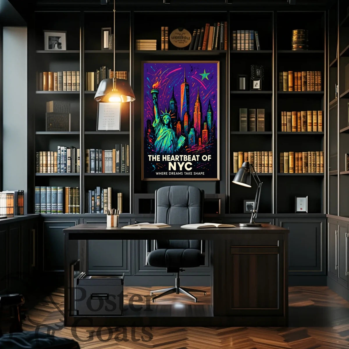 New York Ambition: Vibrant Urban Cityscape Poster