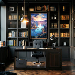Modern Cityscape Art Vibrant Urban Scene Artistic Poster