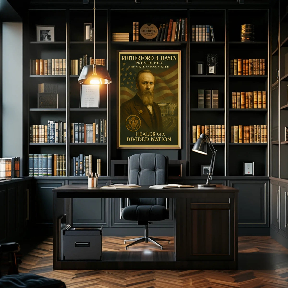Rutherford B. Hayes Illustrated Historical Presidential Poster