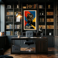 Frill-Neck Lizard Wildlife Art Poster