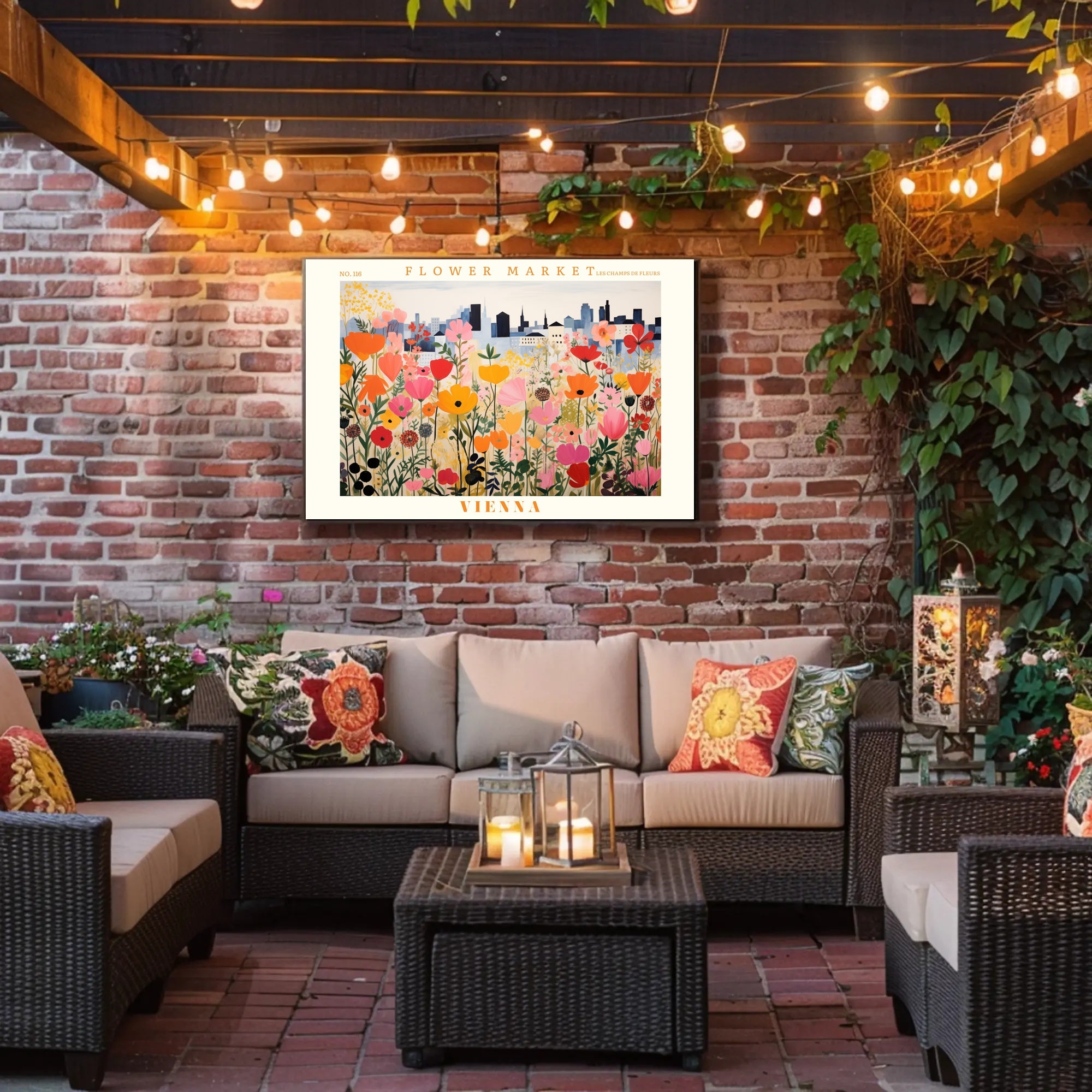 Vienna Flower Market Travel Poster