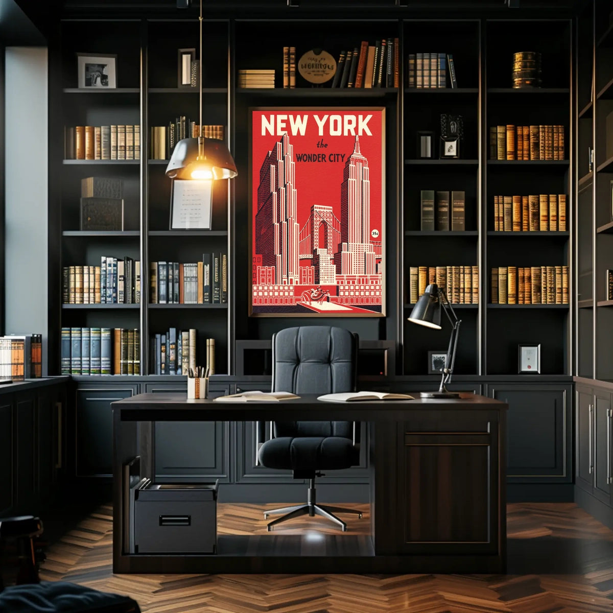 New York City Architecture Poster Vintage Wall Art For NYC
