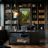 Charming Boston Public Garden Vintage Travel Poster