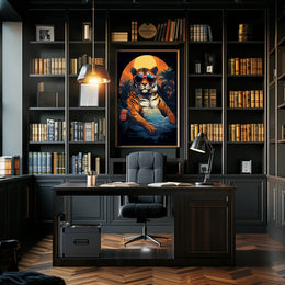 Stylized Tiger Tropical Escape Animal Poster