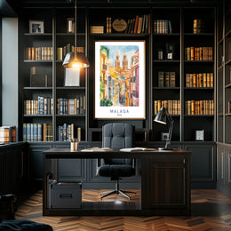 Colorful Streets of Malaga Poster PosterGoat