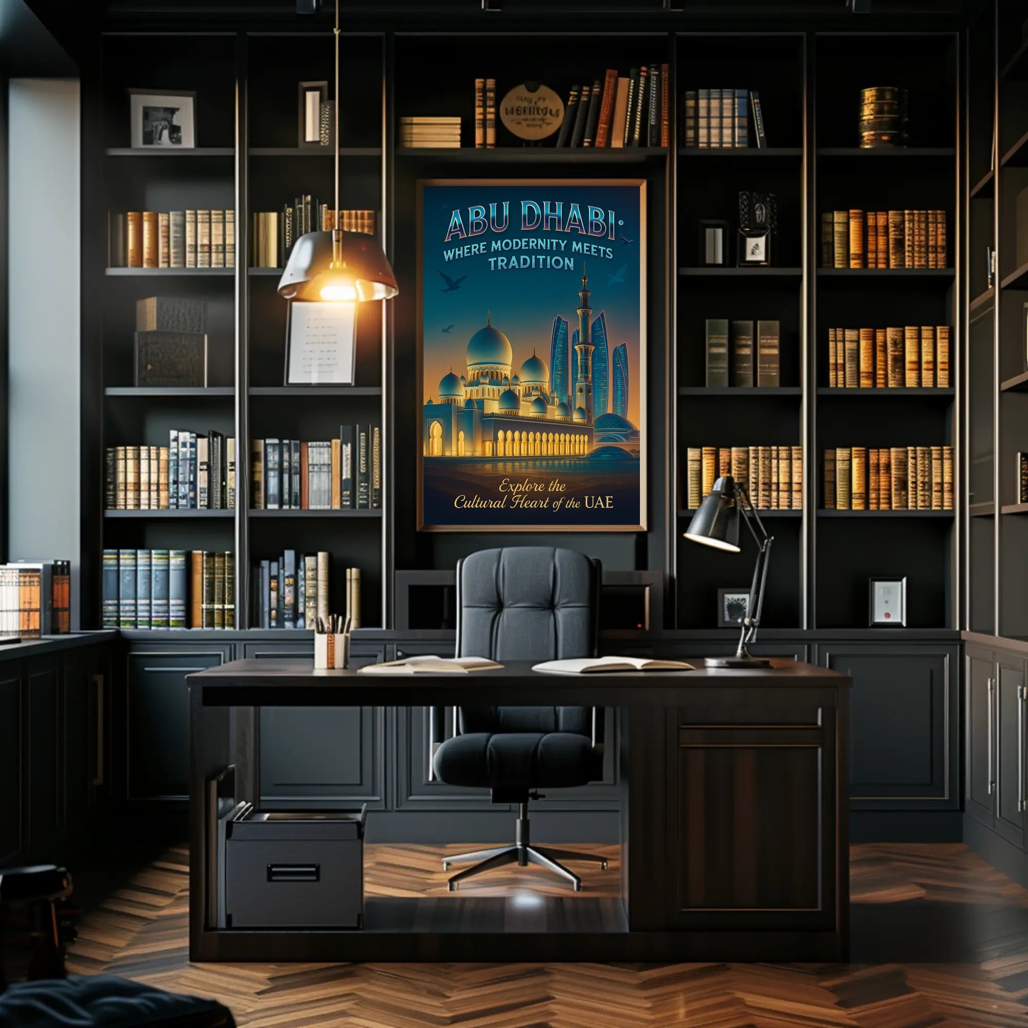 Abu Dhabi Modernity Meets Tradition Travel Poster