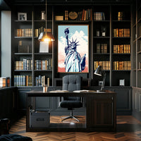 Liberty Spectacle in Artistic Travel Poster