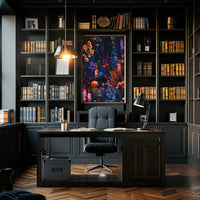 Vibrant Enchanted Floral Scene Artistic Poster