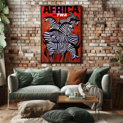 Fly TWA to Africa Travel Poster by David Klein