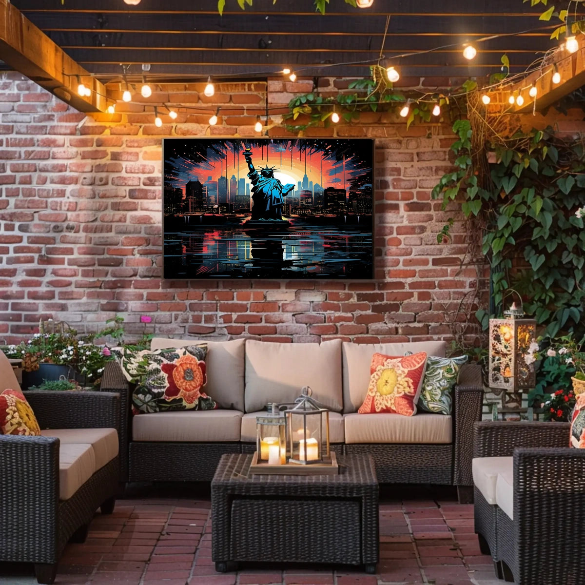 Statue Of Liberty At Sunset Poster