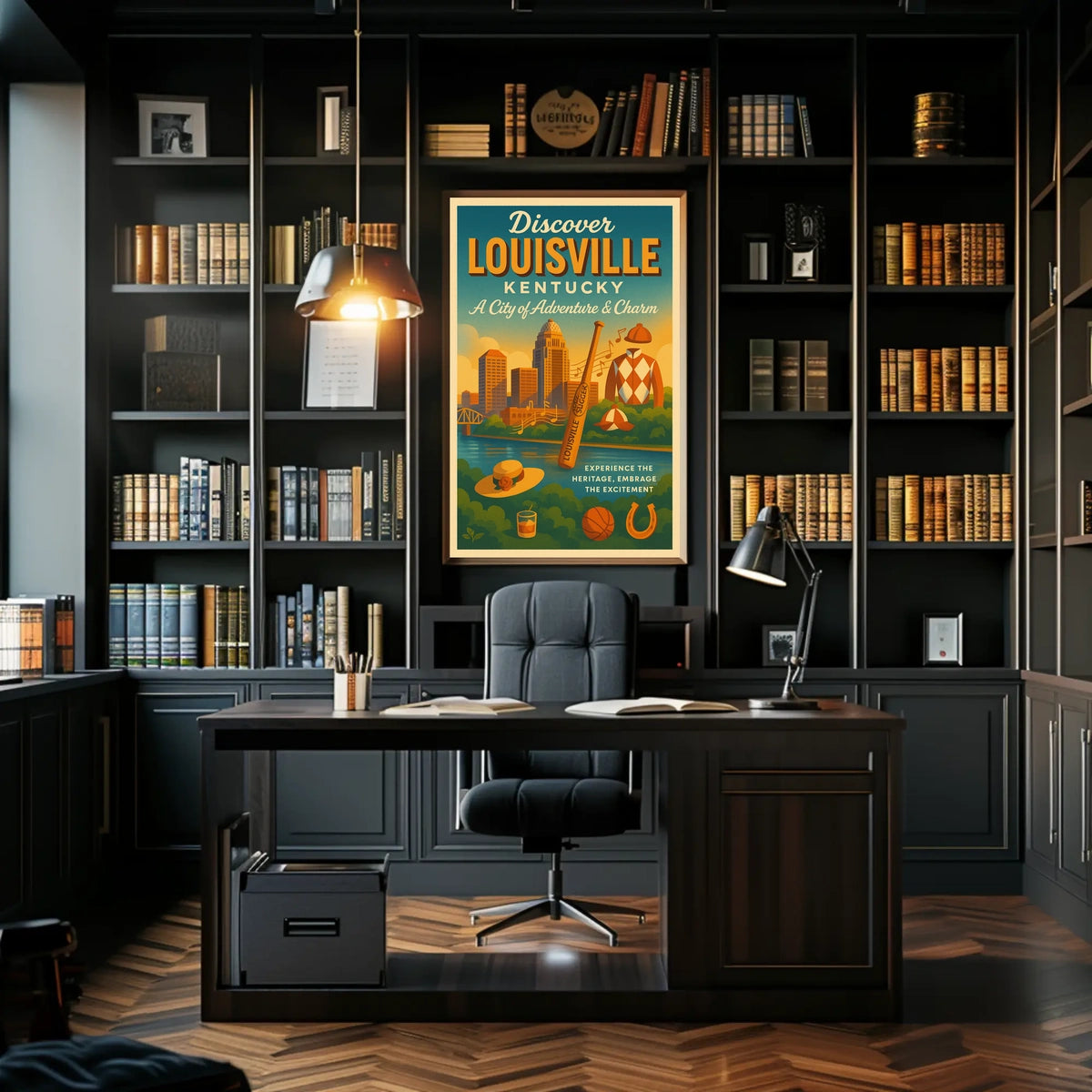 Discover Louisville Adventure & Charm Travel Poster