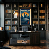Houston Travel Poster Vintage Wall Art Print