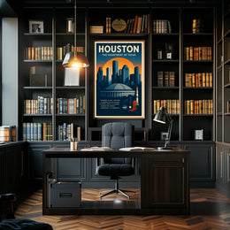 Houston Travel Poster Vintage Wall Art Print