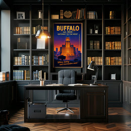 Buffalo Gateway to the West Poster Art Print PosterGoat