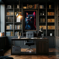 Neon Cat Portrait Poster