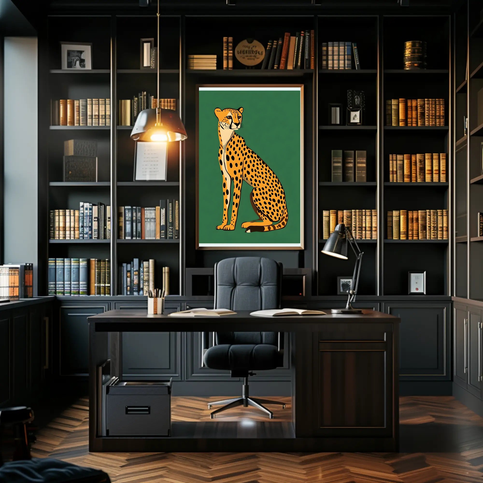 Cheetah Majestic Illustration Poster Wall Art