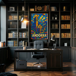 Andorra Vibrant Mosaic Poster
