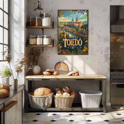 Toledo Autumn View Medieval City Travel Poster