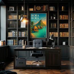 Bora Bora Tranquility in a Vintage Travel Poster PosterGoat