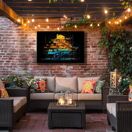 Colorful Stacked Houses Poster