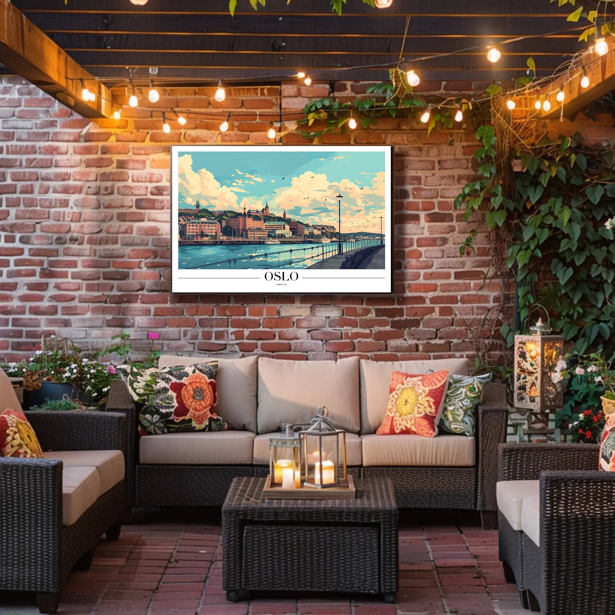 Oslo Waterfront Illustration Urban or Cityscape Poster