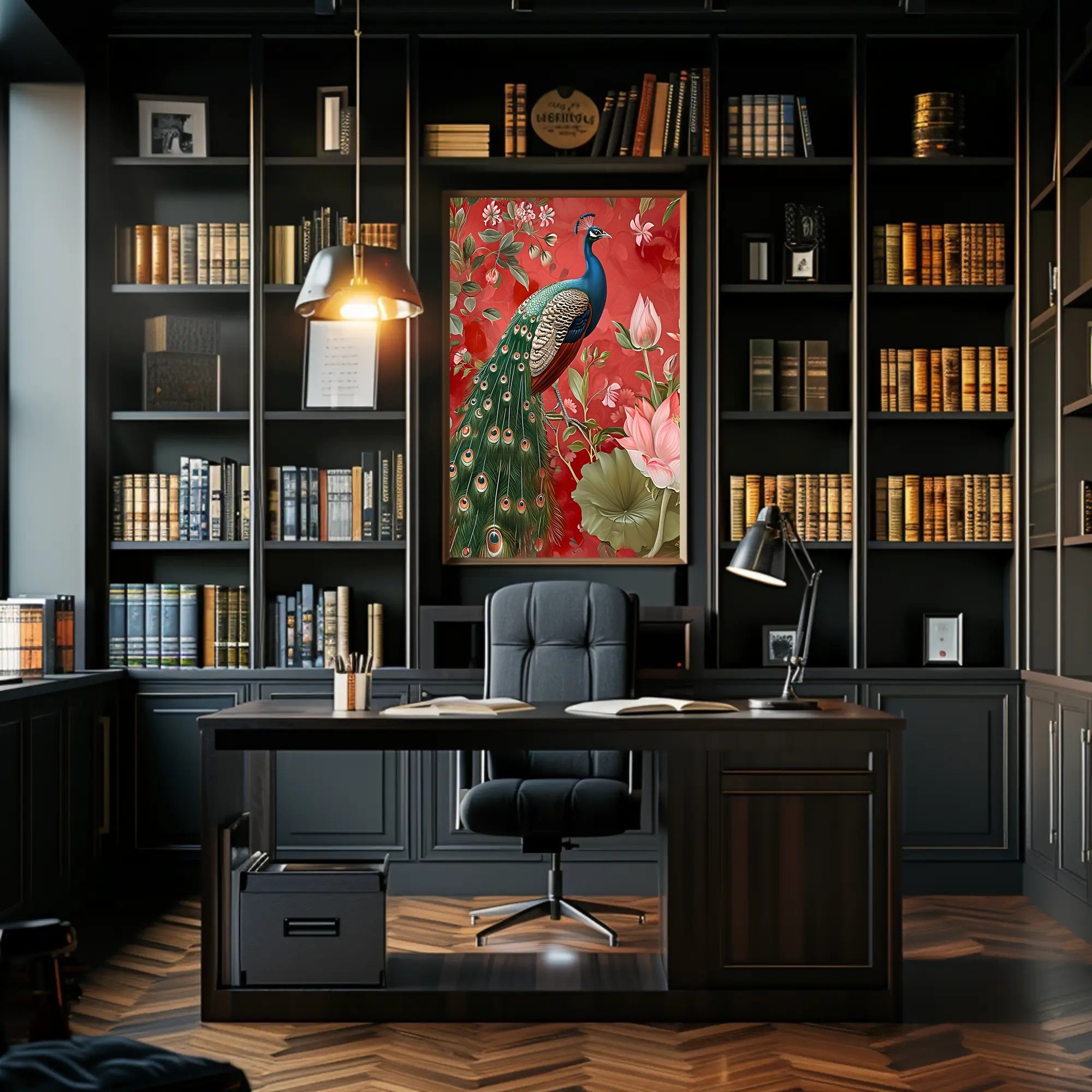 Peacock Elegance: Exotic Animal Art Poster