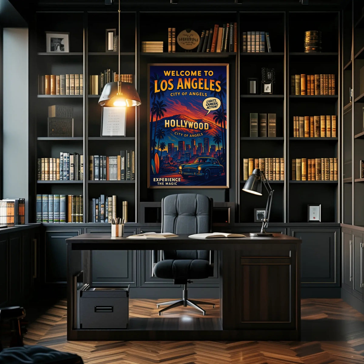 Los Angeles Retro Hollywood Travel Poster Art