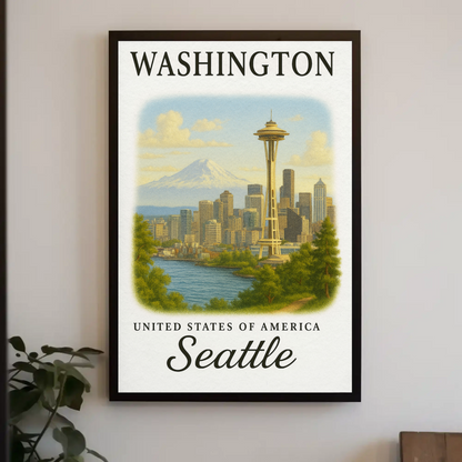 Washington, Seattle Signature Series Vintage Travel Poster