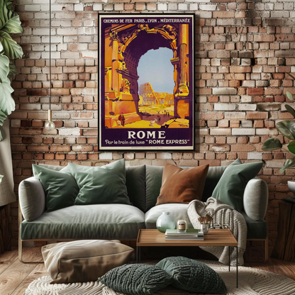 Rome Express - Luxury Train Travel Vintage Travel Poster