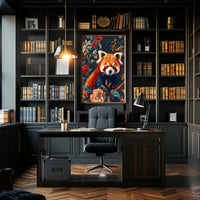 Red Panda Nature Whimsy: Stunning Vibrant Animal Poster