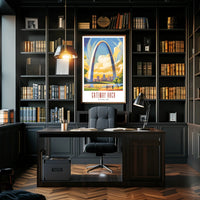 Gateway Arch Illustrated Travel Poster Print