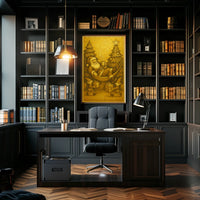 Festive Vintage Santa Christmas Scene Artistic Poster