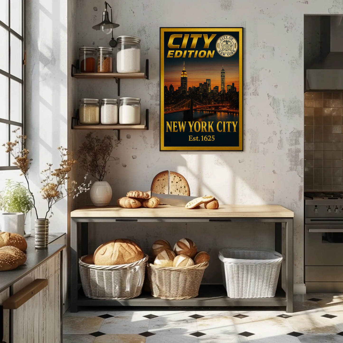 New York City Skyline City Edition Travel Poster