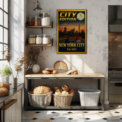 New York City Skyline City Edition Travel Poster