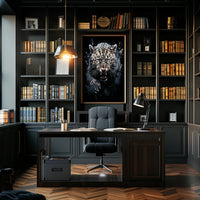 Fierce Leopard Art Poster: Dynamic Wild Energy