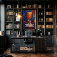Patriotic U.S. Leader in Dynamic Colors Political Poster