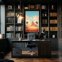 Ancient Egyptian Landscape with Pyramid Cultural Heritage Poster