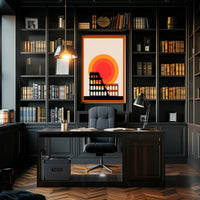 Modern Coliseum Silhouette Poster PosterGoat
