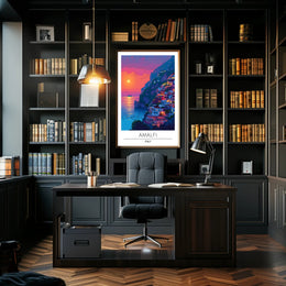 Amalfi Coast Sunset: Dreamy Travel Poster