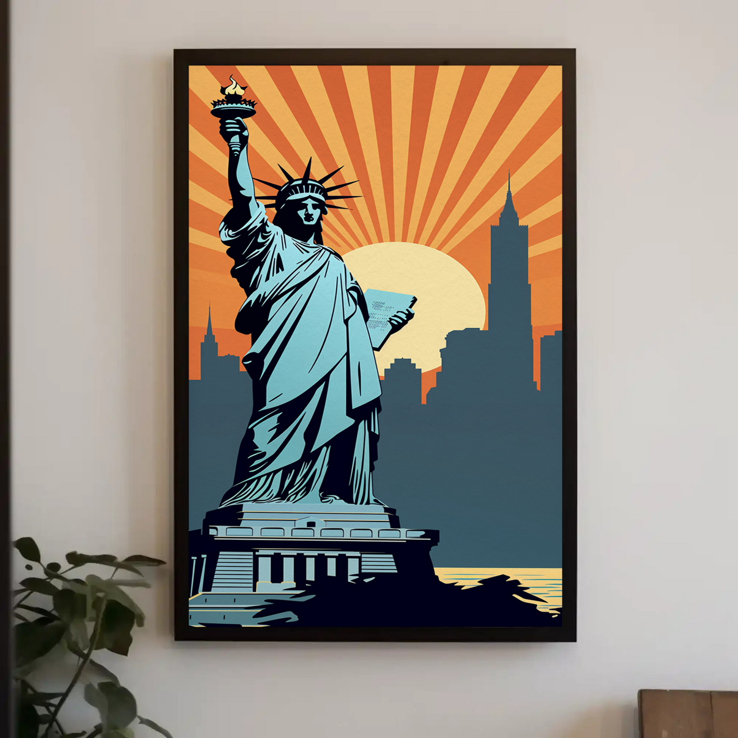 Statue of Liberty New York Vintage Travel Poster