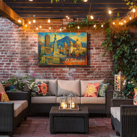 El Salvador Landmarks Travel Digital Painting Poster