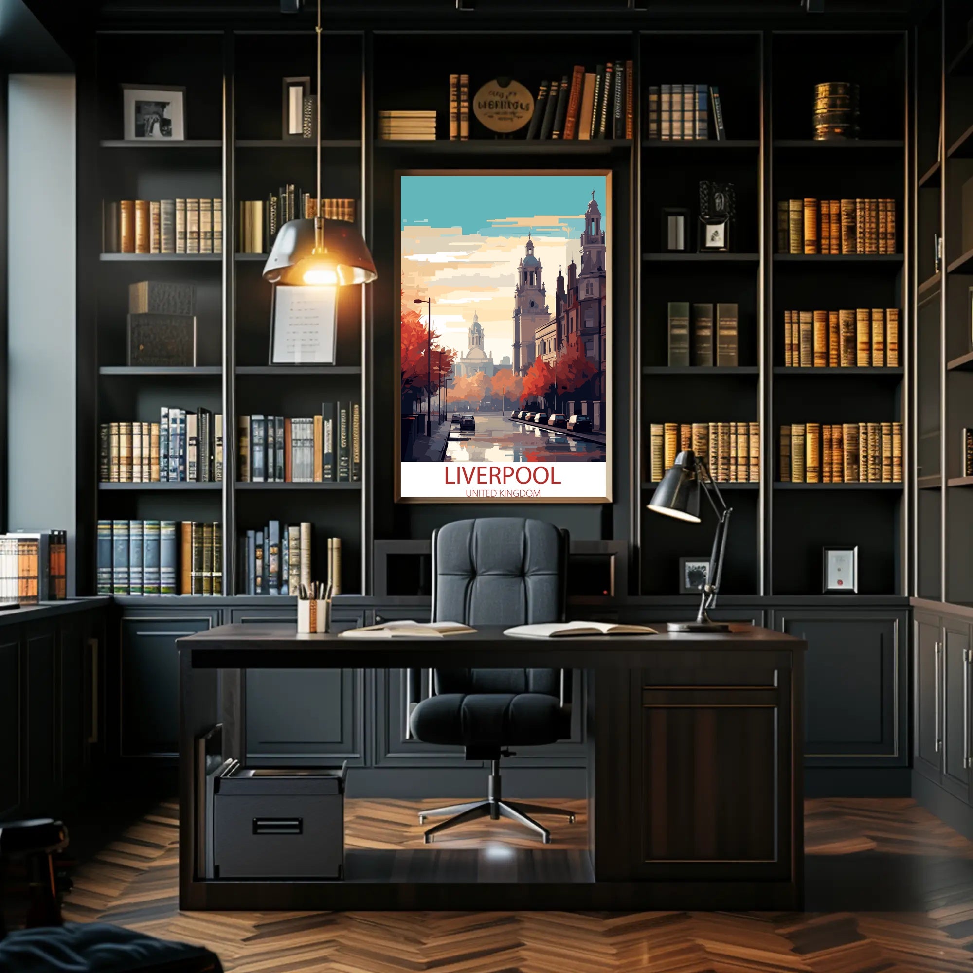 Liverpool Street Scene in Autumn: Urban or Cityscape Poster