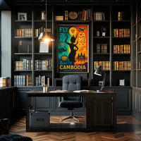 Vibrant Retro Cambodian Travel Adventure Poster PosterGoat