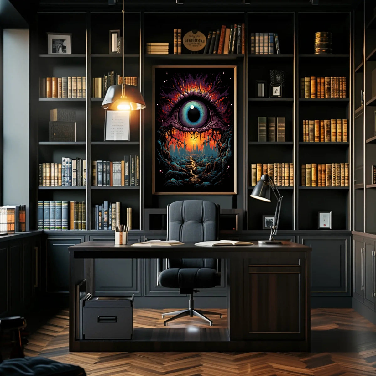 Surreal Eye Fantasy Poster: Mystical Landscape Art