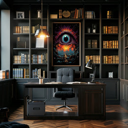 Surreal Eye Fantasy Poster: Mystical Landscape Art