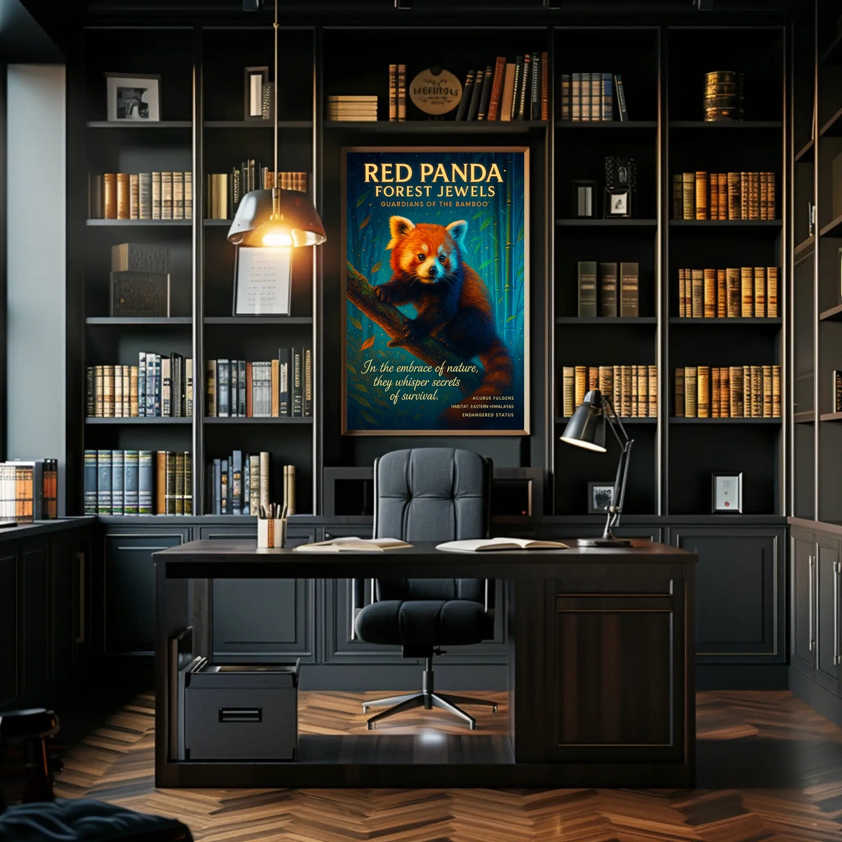 Red Panda Forest Jewels Poster