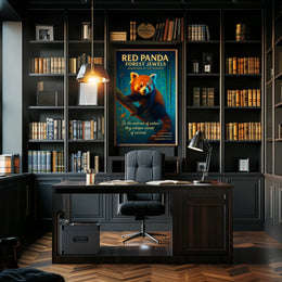 Red Panda Forest Jewels Poster