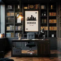 Denver Skyline Est. 1858 Poster PosterGoat